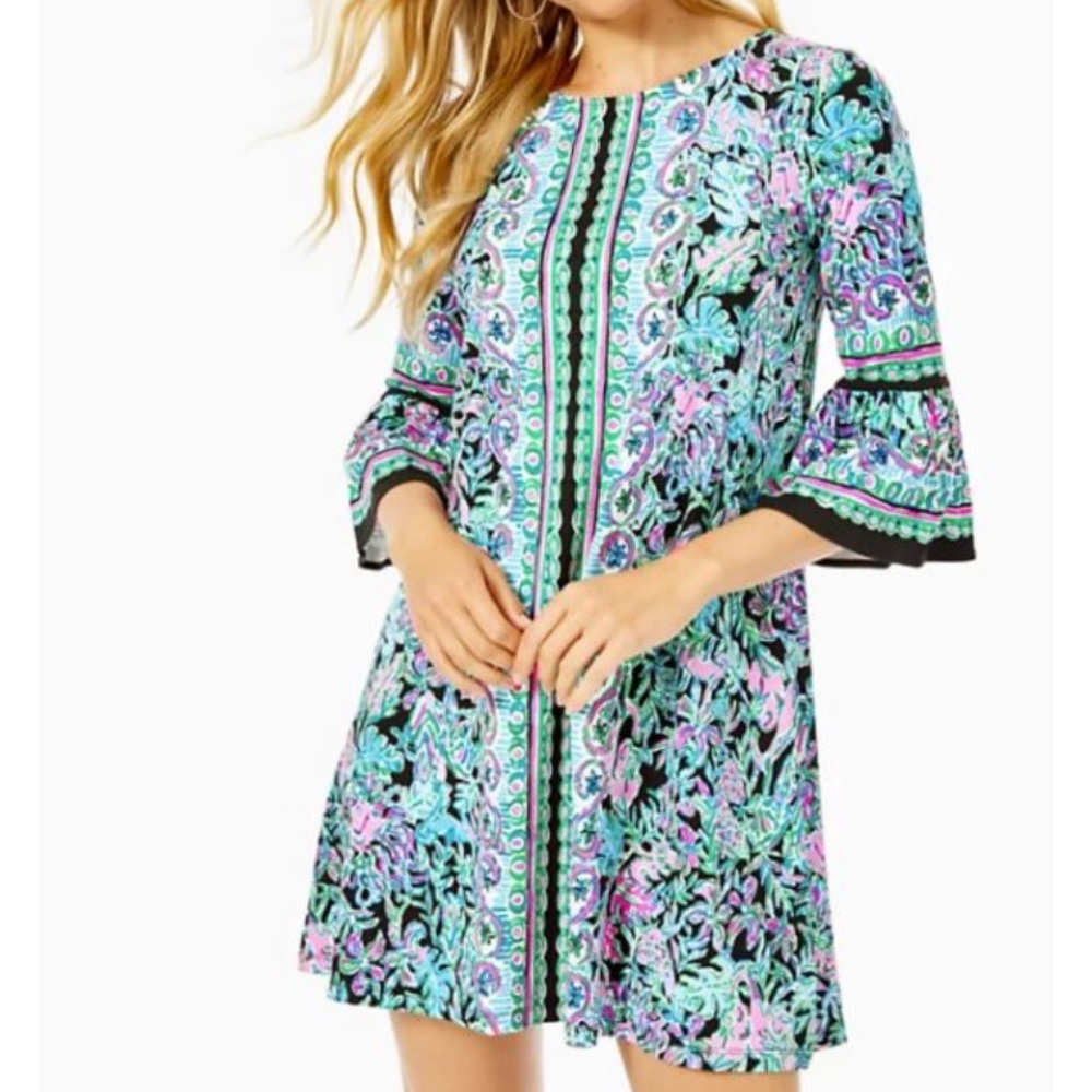 Lilly Pulitzer Ophelia dress in Onyx Let’s Get Wild Engineered.